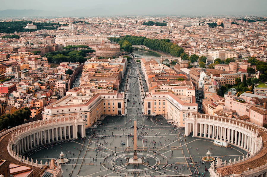 The rooftops of Rome at golden hour