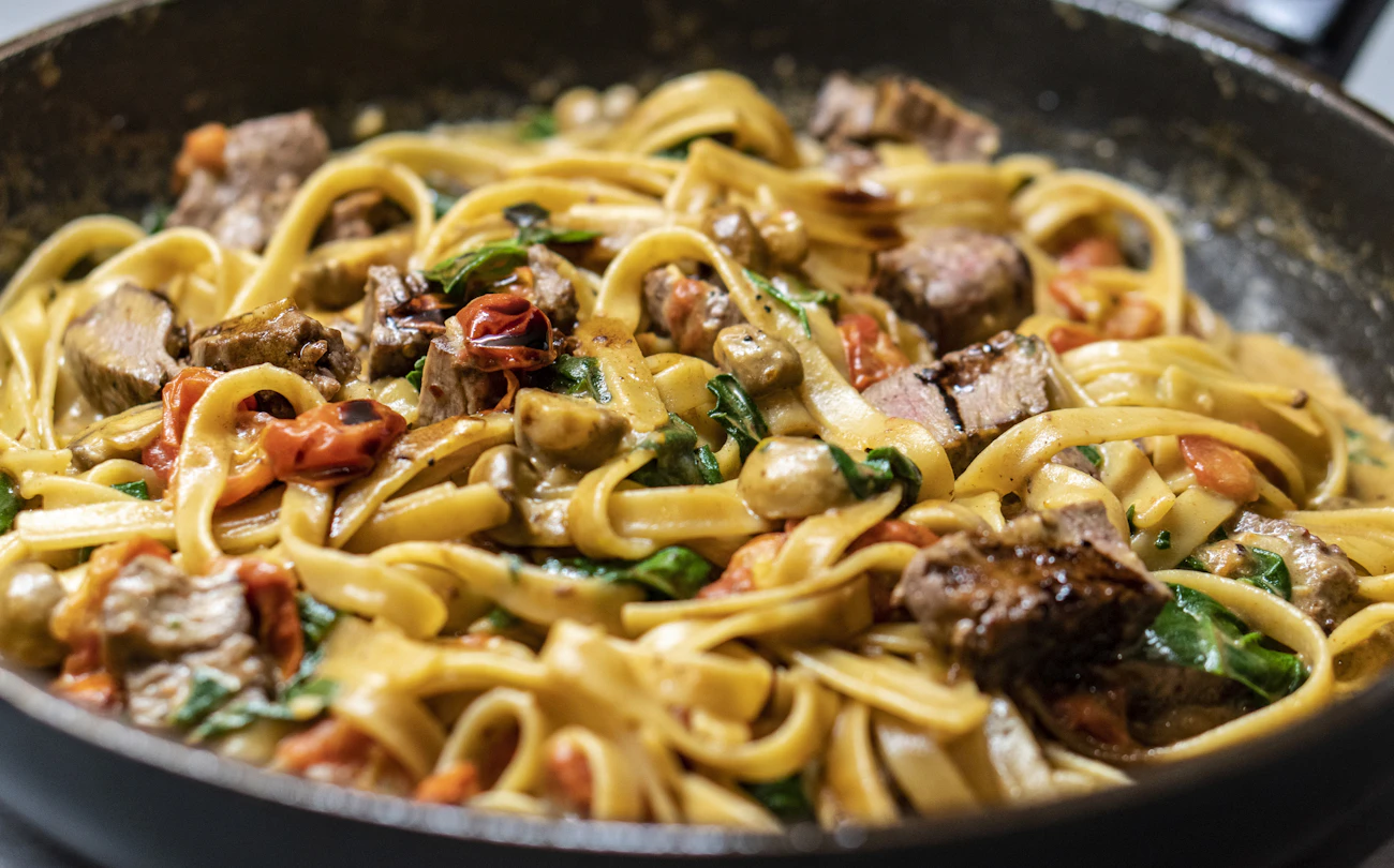 A generous plate of fresh tagliatelle