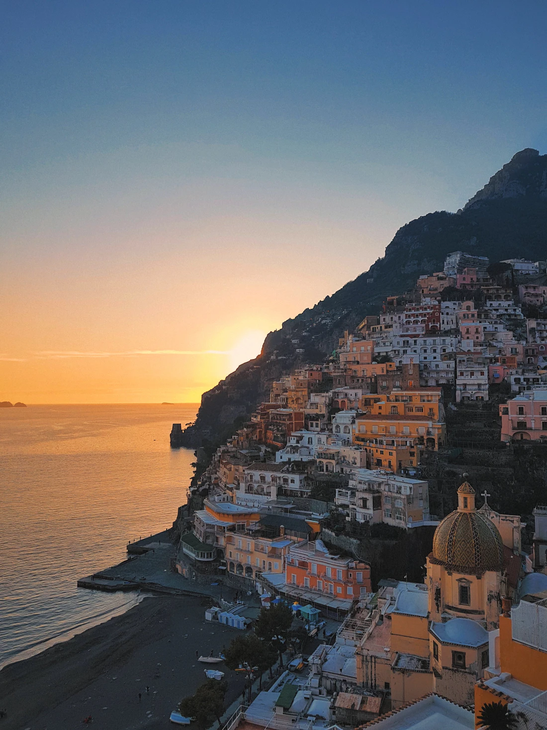 The Amalfi Coast at golden hour