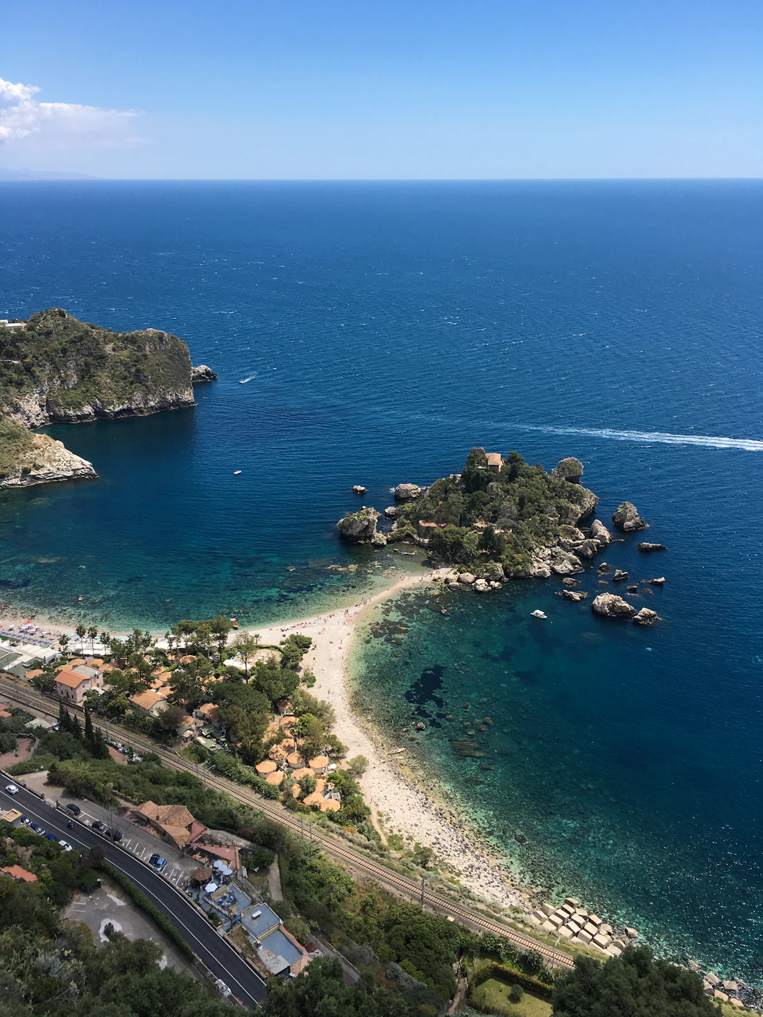 The islet of Isola Bella and its beach below Taormina