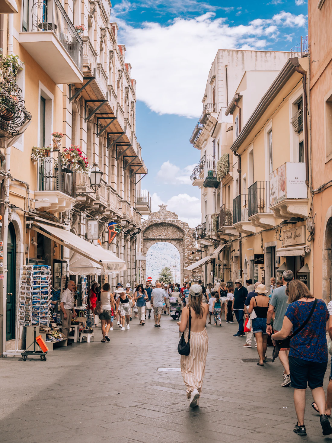 A lively baroque street in a Sicilian town